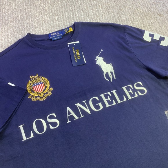 Polo Ralph Lauren Other - Polo Ralph Lauren Los Angeles Big Pony T-Shirt Navy Blue Classic Fit Size M NWT